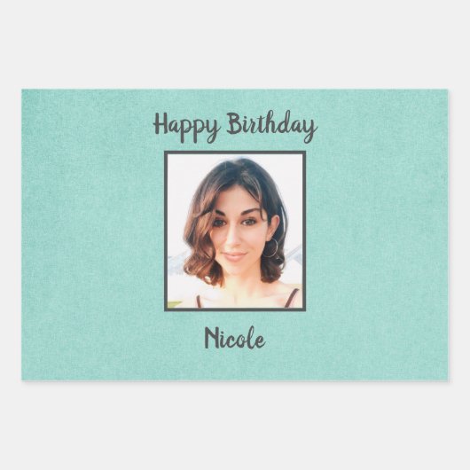 Foto und Monogramm Geschenkpapier Set (Vorderseite 3)