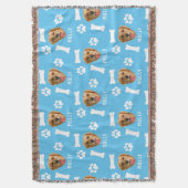 Foto und Name Blau für Hunde Decke (Vorderseite Vertikal)