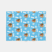 Foto und Name Blau für Hunde Fleecedecke (Vorderseite (Horizontal))