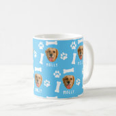 Foto und Name Blau für Hunde Kaffeetasse (VorderseiteRechts)