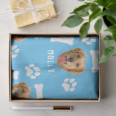 Foto und Name Blau für Hunde Seidenpapier (Geschenk)