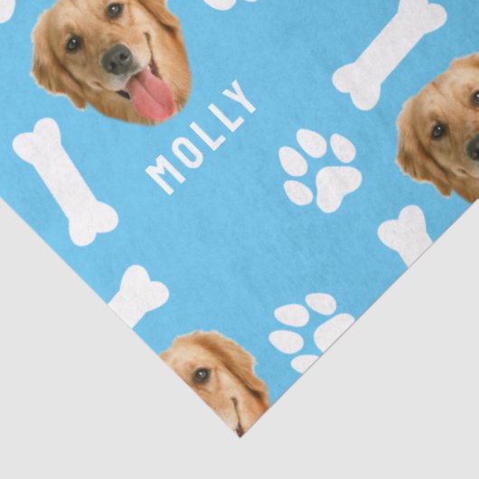 Foto und Name Blau für Hunde Seidenpapier (Ausschnitt)