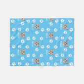 Foto und Name Blau für Katzen Fleecedecke (Vorderseite (Horizontal))