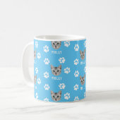 Foto und Name Blau für Katzen Kaffeetasse (Vorderseite Links)