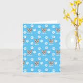 Foto und Name Blau für Katzen Karte (Gelbe Blume)