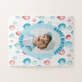 Foto und Name, Blue Balloons Puzzle (Horizontal)