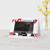 Foto und Name der Katze Karte (Gelbe Blume)