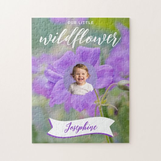 Foto und Name der lila Wildblume für Kid Puzzle (Vertikal)