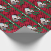 Foto und Name des benutzerdefinierten Hundes, grün Geschenkpapier (Ecke)