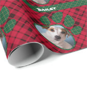 Foto und Name des benutzerdefinierten Hundes, grün Geschenkpapier (Rolleneckpunkt)
