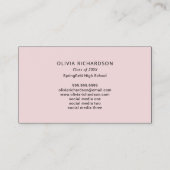 Foto und Name des Beruflichen Abschlusses Telefonnummerkarte (Rückseite)