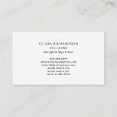 Foto und Name des Beruflichen Abschlusses Telefonnummerkarte (Rückseite)