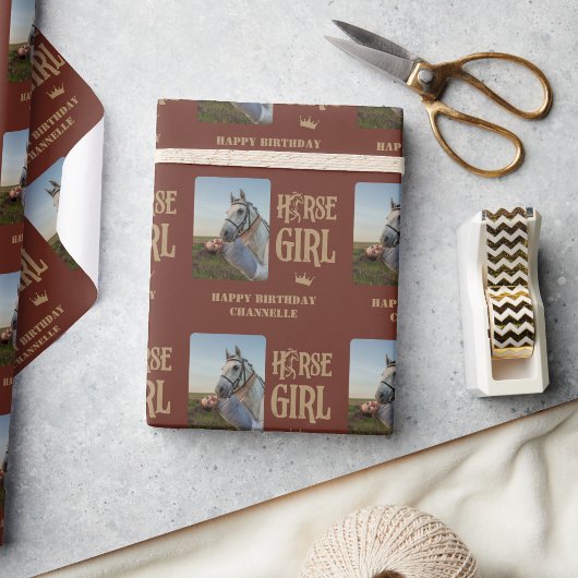 Foto und Name des Girl-Wrapping-Papiers Geschenkpapier
