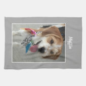 FOTO und Name des Heimtieres oder des Kindes, Lt.  Geschirrtuch (Horizontal)