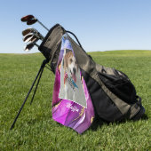 FOTO und Name des Heimtieres oder des Kindes, Tint Golfhandtuch (Gras)