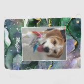 FOTO und Name des Heimtieres oder des Kindes, Tint Golfhandtuch (Horizontal)