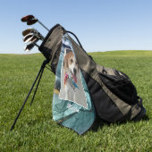 FOTO und Name des Heimtieres oder des Kindes, Tint Golfhandtuch (Gras)