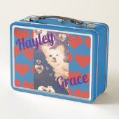 Foto und Name des Kindes hinzufügen Metall Brotdose (Rückseite)