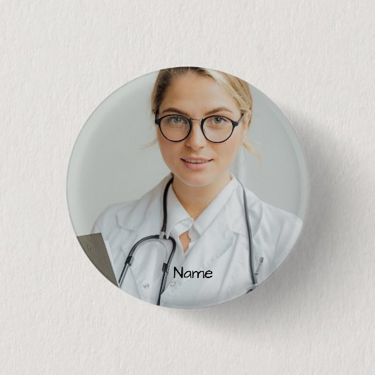 Foto und Name des personalisierten Arztes Button (Vorderseite)