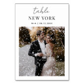 Foto und Name des Reiseziels Tischnummer (Vorderseite)