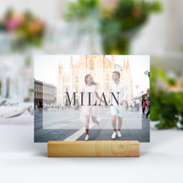 Foto und Name des Reiseziels Tischnummer