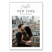 Foto und Name des Reiseziels Tischnummer (Vorderseite)