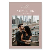 Foto und Name des Reiseziels Tischnummer (Vorderseite)