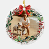 Foto und Name des rustikalen Kranzes Keramik Ornament (Hinten)