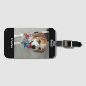 Foto und Name des Tieres oder des Kindes Gepäckanhänger (Vorderseite (Horizontal))