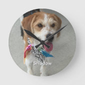 Foto und Name des Tieres oder des Kindes Runde Wanduhr (Vorderseite)
