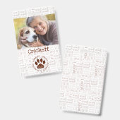 Foto und Name des Unternehmens mit brauner Paw Ausweis (Vorder- & Rückseite)