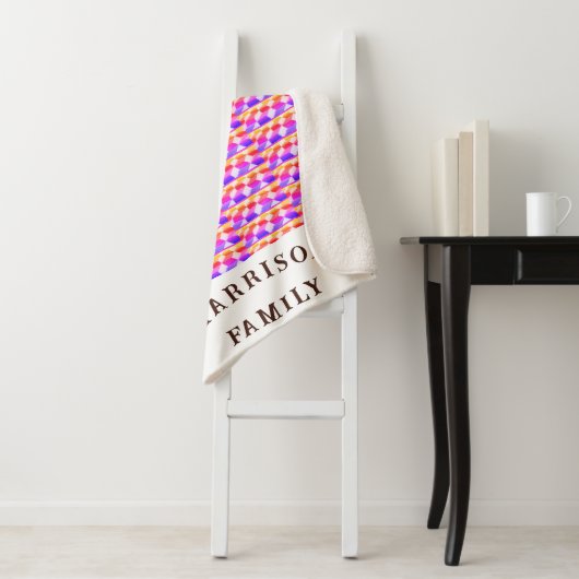 Foto und Name für ein buntes Fun Muster Sherpadecke (Beispiel)