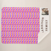 Foto und Name für ein buntes Fun Muster Sherpadecke (Vorderseite (Horizontal))