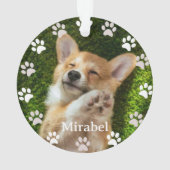 Foto und Name für Whitepaper (Frame Custom Pet) Ornament (Rückseite)