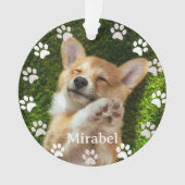 Foto und Name für Whitepaper (Frame Custom Pet) Ornament (Vorderseite)