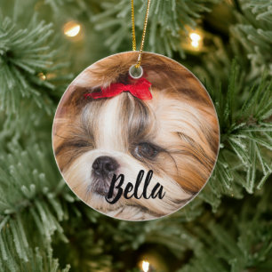 Foto und Name Ihres Haustierhundes Keramik Ornament