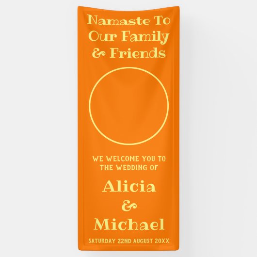 Foto und Name | Orange Yellow Wedding Welcome Banner (Vertikal)