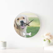 Foto und Name Personalisiert gemacht Große Wanduhr (Zuhause)