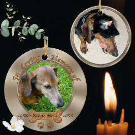 Foto und Name Personalisierter Hunde Gedenkstätte Keramikornament