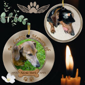 Foto und Name Personalisierter Hunde Gedenkstätte Keramikornament