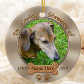 Foto und Name Personalisierter Hunde Gedenkstätte Keramikornament
