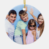 Foto und Name Roter Glitzer Keramik Ornament (Vorne)