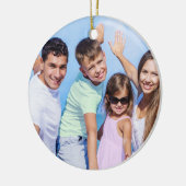 Foto und Name Roter Glitzer Keramik Ornament (Links)