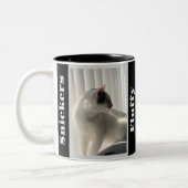 Foto und Name Tasse für Schwarzweiß-Haustiere (Links)