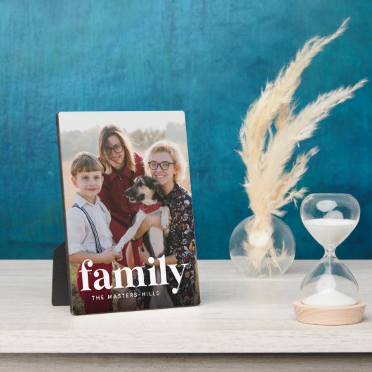 Foto und Name vertikal Fotoplatte (Seite)