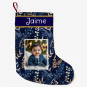 Foto und Name Weihnachten des personalisierten Jun Kleiner Weihnachtsstrumpf (Vorderseite)