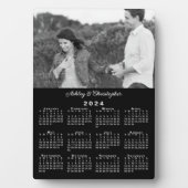 Foto und Namen Personalisiert 2024 Kalender Schwar Fotoplatte (Vorderseite)