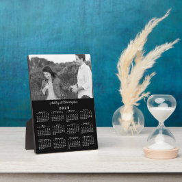 Foto und Namen Personalisiert 2025 Kalender Schwar Fotoplatte