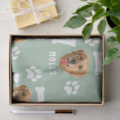 Foto- und Namenssage-Grün für Hunde Seidenpapier (Geschenk)