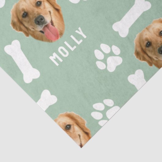 Foto- und Namenssage-Grün für Hunde Seidenpapier (Ausschnitt)